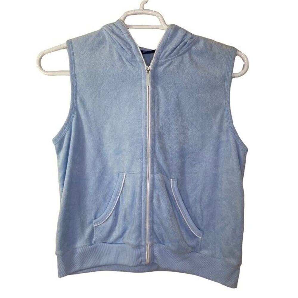 Vintage Y2K‎ Catalina Women's Medium Vest Terrycloth Workout Full Zip Athletic
